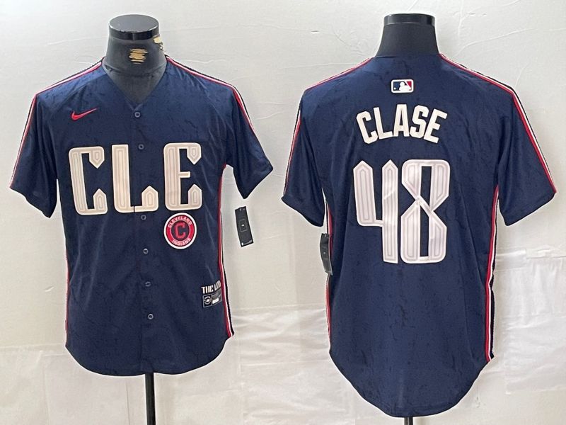 Men Cleveland Indians #48 Clase Blue City Edition Nike 2024 MLB Jersey style 4->cleveland indians->MLB Jersey